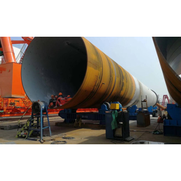 Tanques largos se ajustan al rotador de soldadura